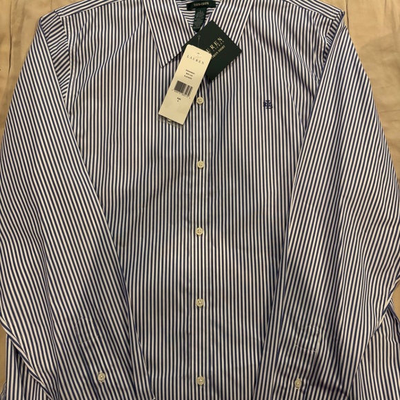 Women’s Blue Striped Ralph Lauren Button Down - Picture 2 of 3